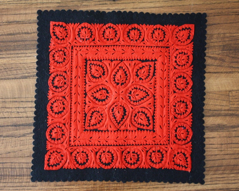 Hungarian Felt Vintage Table Mat Table Cover Vintage Folk Art Etsy