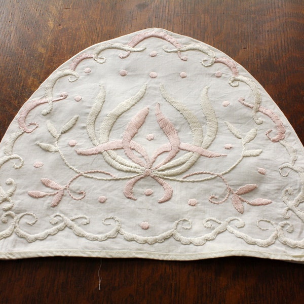 Arts and Crafts Mission Embroidered Boudoir Pillow Case Lingerie Bag Linen