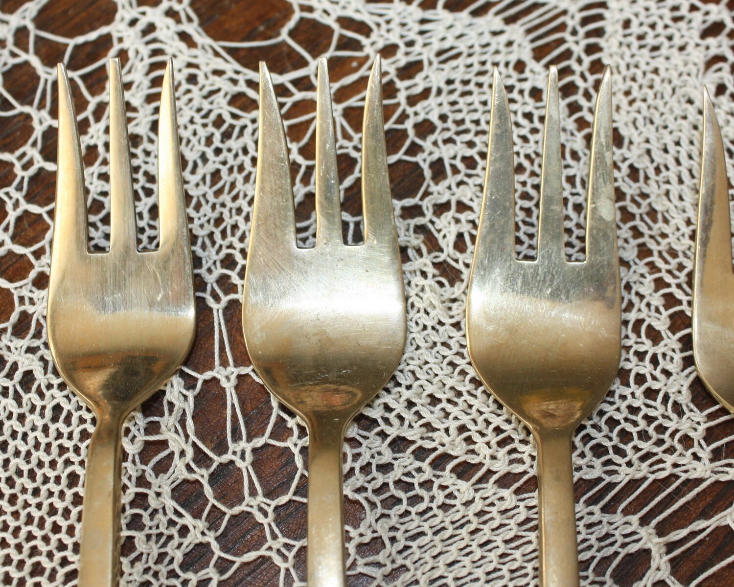 6 Bronze Forks Dessert or Salad Forks Thailand 1970's Etsy