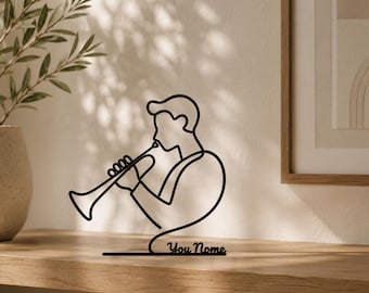 Personalized Oboe Player Figure - Minimalist Musician Sculpture