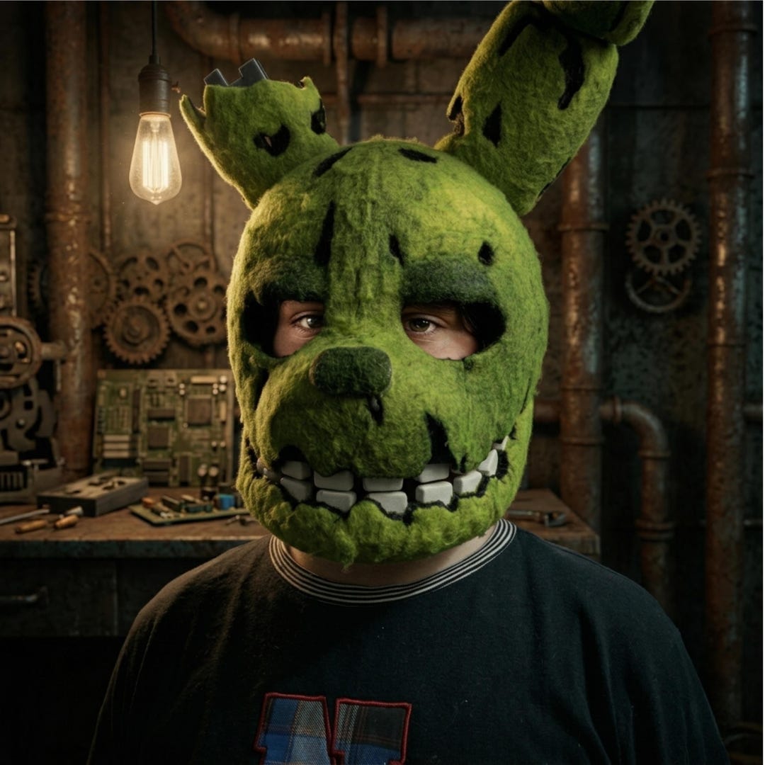 FNAF Inspired Cosplay Helmet, 3D Printed & Hand Painted Horror Bunny ...