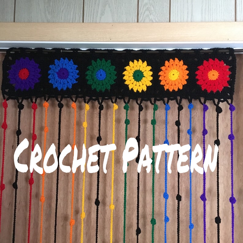 CROCHET PATTERN crochet CURTAIN, beaded hippie doorway curtain, pdf pattern, doorway curtain, hippie decor, boho decor zdjęcie 2