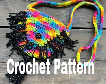 CROCHET PATTERN- BOHO Fringe Bag, digital download, pdf pattern, crochet pattern, pdf, digital pattern, crochet