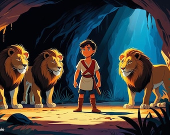 Brave Daniel and the Lion's den