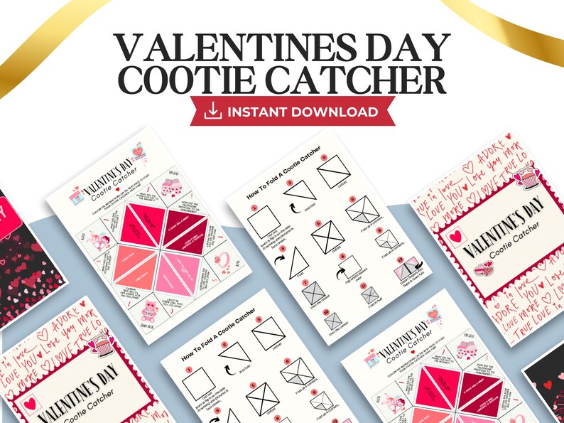 Valentine Cootie Catcher Canva Template | Kids Joke Teller - Etsy
