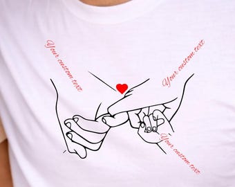 Personalized Family Hands T Shirt Custom Names Mom Gift Kids Love Shirt Mothers Day Gift Cute Matching Family Tee