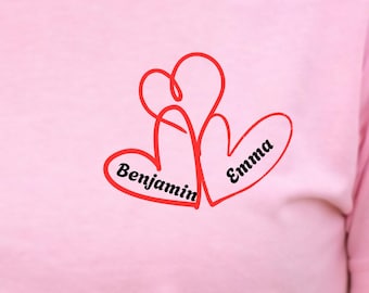 Minimal Heart Couple Shirt Personalized Cotton Tee Romantic Matching Outfit Anniversary Gift Love Design