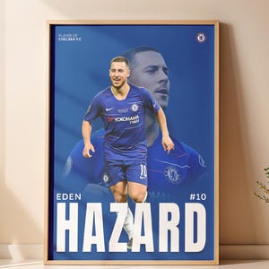 Eden Hazard Chelsea Poster, Chelsea Gifts, Chelsea Poster Print Art, Gift Poster, Printable A3 Sport Wall Art, Poster A3, Soccer Print.