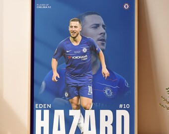 エデン・アザールのポスター - チェルシーのサッカーポスター - Etsy 日本