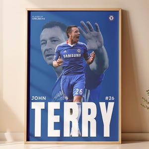 John Terry Chelsea Poster, Chelsea Gifts, Chelsea Poster Art, Gift Poster, Printable Sport Wall Art, Poster A3, Soccer Print, Terry Poster