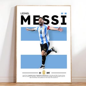 Lionel Messi Poster, Argentina Poster, Messi Argentina Poster Print Art, Gift Poster, Printable A3 Sport Wall Art, Poster A3, Soccer Print.