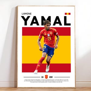 Lamine Yamal Poster, Yamal Spain Poster A3, Spanish Poster, Yamal Print Art, Spanish Footballer, Printable A3 Sport Wall Art, Soccer Print.