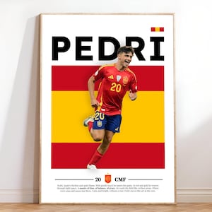 Pedri Poster, Pedri Spain Poster A3, Spanish Poster, Yamal Print Art, Spanish Footballer, Printable A3 Sport Wall Art, Soccer Print, Yamal.