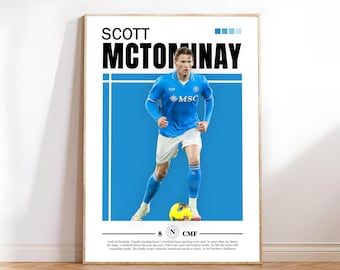 Scott McTominay Poster, Napoli Poster, McTominayPoster Print Art, Gift Poster, Printable A3 Sport Wall Art, Poster A3, Soccer Print. Italia