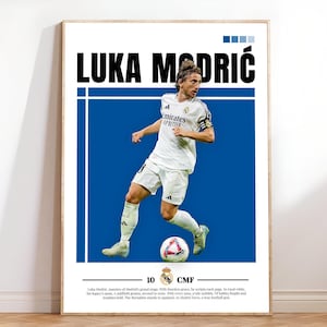 Luka Modric, Real Madrid Poster, Modric Poster Print Art, Gift Poster, Printable A3 Sport Wall Art, Poster A3, Soccer Print, Mbappe, Vini JR