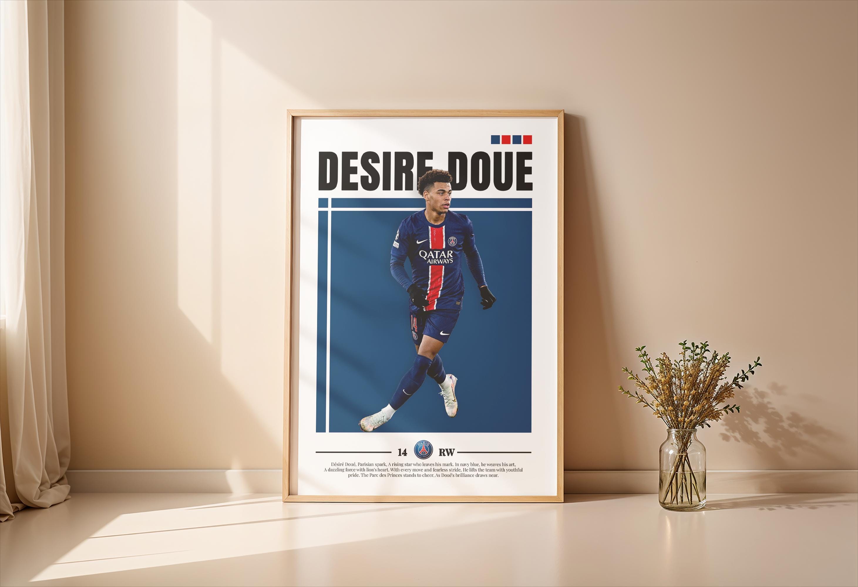 Desire Doue Barcola Dembele Football Players 2024-2025 Poster Imprimé Signé A4 Cadeau Pour Les Fans De PSG