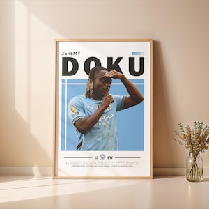 Jeremy Doku Manchester City Poster A3, Doku Wall Art, Soccer Printable, Football Poster, Home  Decoration, Man City Gift, Sports Poster