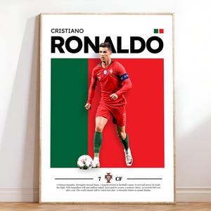 Cristiano Ronaldo Poster - Portugal Soccer Wall Art, Printable A3 Sport Poster, Football Poster, Soccer Poster CR7, Soccer Player Poster
