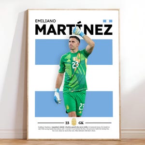 Emiliano Martinez Argentina Poster, Argentinian Print Art, Gift Poster, Printable A3 Sport Wall Art, Poster A3, Soccer Print, Aston Villa.