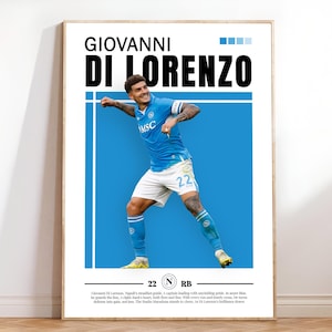 Di Lorenzo Poster, Napoli Poster, Di Lorenzo Poster Print Art, Gift Poster, Printable A3 Sport Wall Art, Poster A3, Soccer Print. Serie A