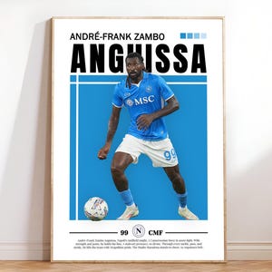 Anguissa Poster, Napoli Poster, Anguissa Poster Print Art, Gift Poster, Printable A3 Sport Wall Art, Poster A3, Soccer Print. Napoli Gift