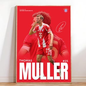 Thomas Muller Bayern Munich Poster, Bayern Munchen Poster, Muller Poster, Gift Poster, Printable A3 Sport Wall Art, Poster A3, Soccer Print.