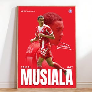 Jamal Musiala Bayern Munich Poster, Bayern Munchen Poster, Musiala Poster, Gift Poster, Printable A3 Sport Wall Art, Poster A3, Soccer Print