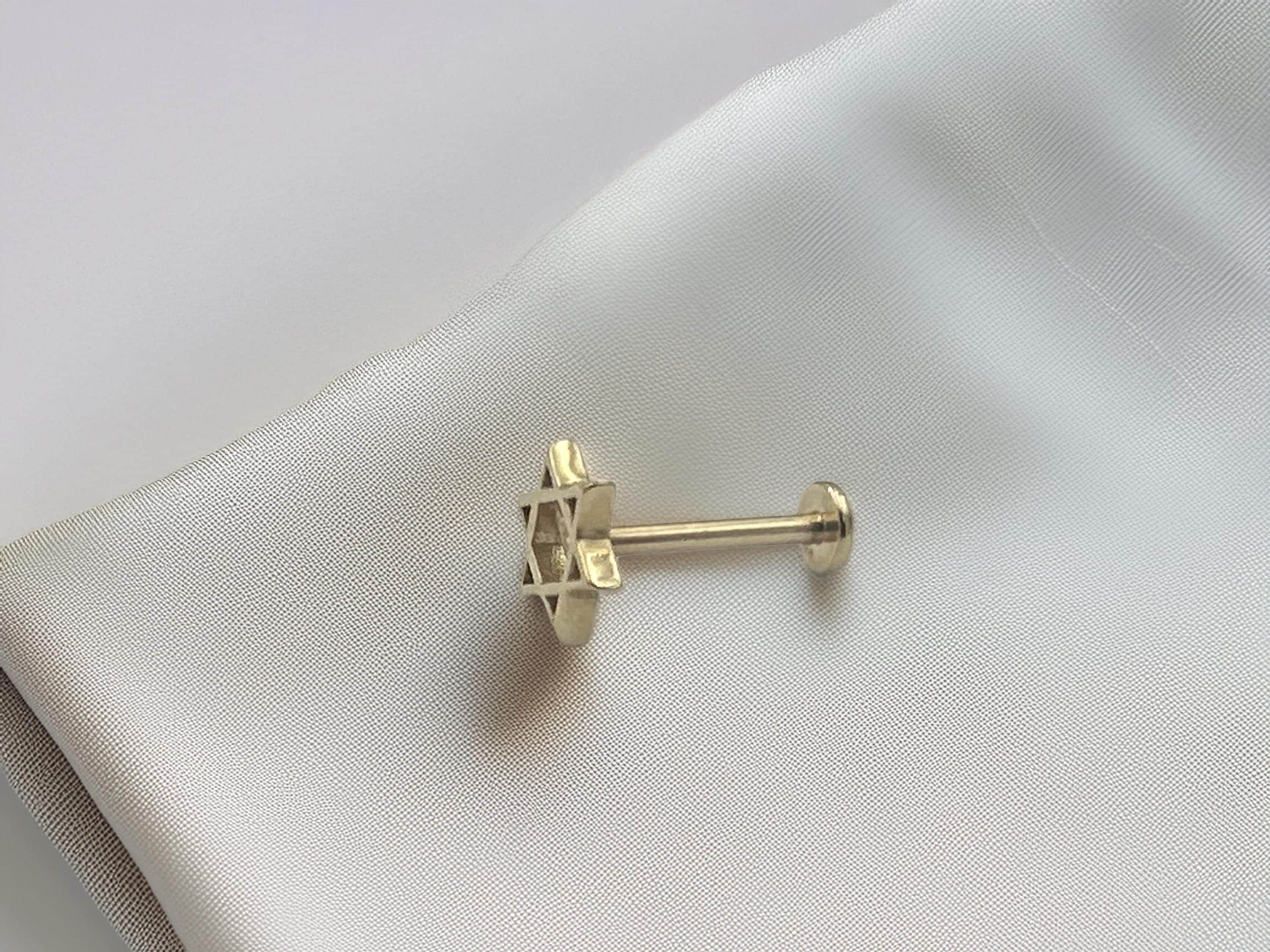 14K Solid Gold Star of David Piercing – Jewish Tragus / Daith Earring ...