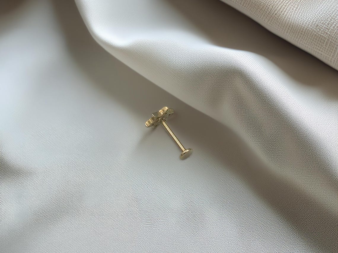 14K Solid Gold Star of David Piercing – Jewish Tragus / Daith Earring ...