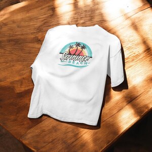 Retro Sunset Palm Tree T-Shirt: Coastal Surf Graphic Tee