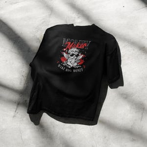 Money Maker T-Shirt: Funny Angel Graphic, Oversized Streetwear Tee