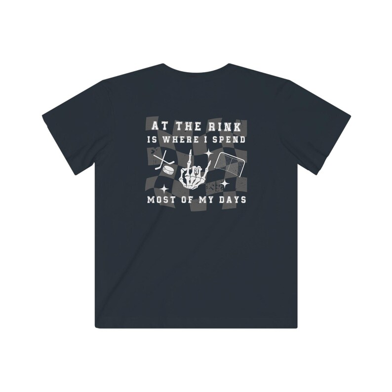 Kids Ice Hockey Tee, Rink Rat Graphic, Custom Number Shirt image 6