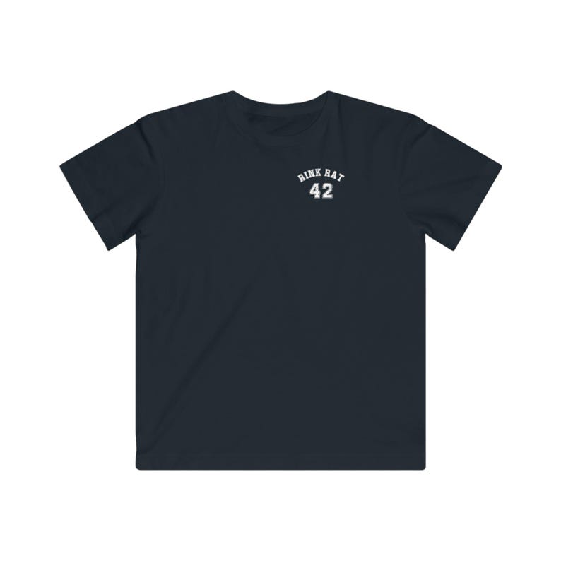 Kids Ice Hockey Tee, Rink Rat Graphic, Custom Number Shirt image 4