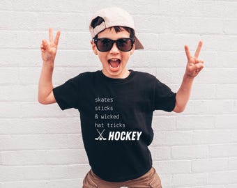 Youth Hockey Short Sleeve Tee, Cool Hockey Shirt for Kids, Sports Fan Gear, Gift for Young Athletes, Ice Hockey Outfit, Birthday Gift