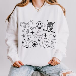 Hockey Graphic Sweatshirt: Unisex Lightweight Crewneck