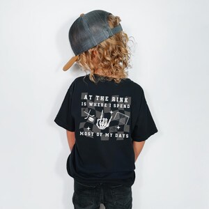 Kids Ice Hockey Tee, Rink Rat Graphic, Custom Number Shirt image 3