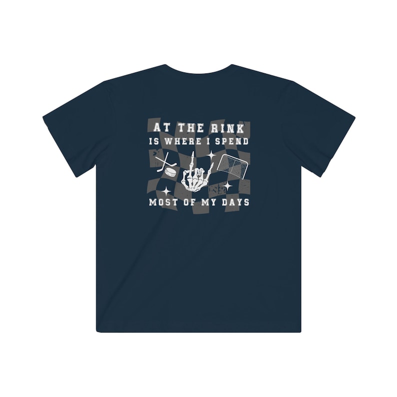 Kids Ice Hockey Tee, Rink Rat Graphic, Custom Number Shirt image 7
