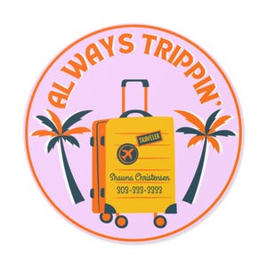 Custom Travel Vinyl Stickers, Adventure Stickers, Luggage Decor, Gift for Travelers, Vacation Planning, Travel Accessories