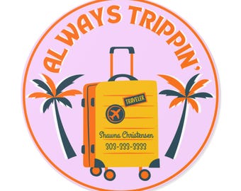Custom Travel Vinyl Stickers, Adventure Stickers, Luggage Decor, Gift for Travelers, Vacation Planning, Travel Accessories