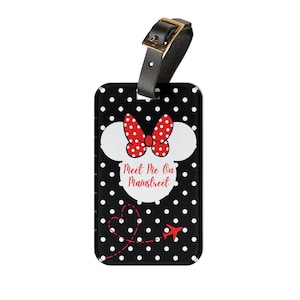Minnie Mouse Luggage Tag, Disney Travel Accessories, Bag Tag for Suitcase, Cartoon Character ID Tag, Vacation Gift, Theme Park Essential