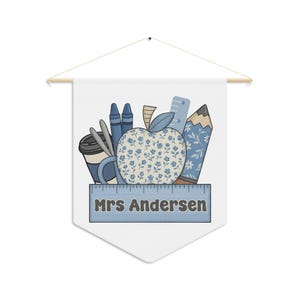 Custom Teacher Pennant - Personalized Classroom Decor, Back to School Banner, Educational Wall Art, Teacher Gift, Teacher Name Garland