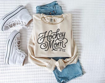 Bluza z nadrukiem „Hockey Mom” | Hockey Mom z numerem gracza