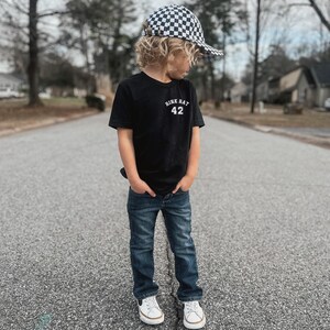 Kids Ice Hockey Tee, Rink Rat Graphic, Custom Number Shirt image 2