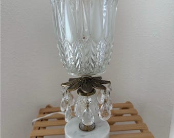 Vintage Victorian Crystal Table Lamp  Base Underwriters Laboratories