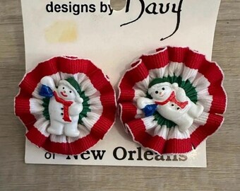 Brincos vintage de boneco de neve