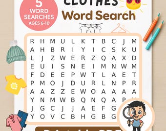 Clothes Word Search Puzzle: ESL Vocabulary Activity (PDF)