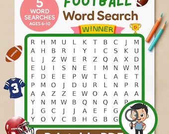 Football Word Search Puzzle: Sports Vocabulary Game (Printable PDF)