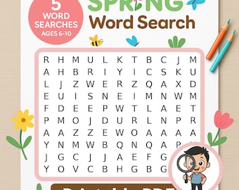 Spring Word Search Puzzle: Kids Vocabulary Activity (PDF Download)