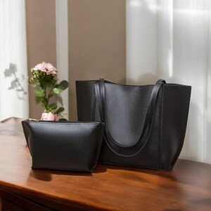 Personalisierte große Einkaufstasche für Frauen - Stilvolle Handtasche mit Make-up und Geldbörse, individuelles Mutterbriefgeschenk