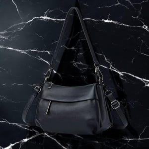 Bolso de hombro de piel auténtica premium para mujer: bandolera de piel de vacuno suave / Elegante bolso informal 2024, bolso de diario